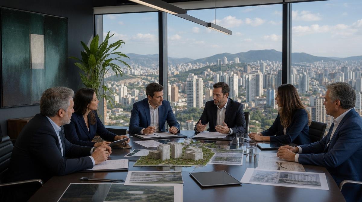 Gestor analisando métricas e conversas de WhatsApp para operações imobiliárias em Belo Horizonte