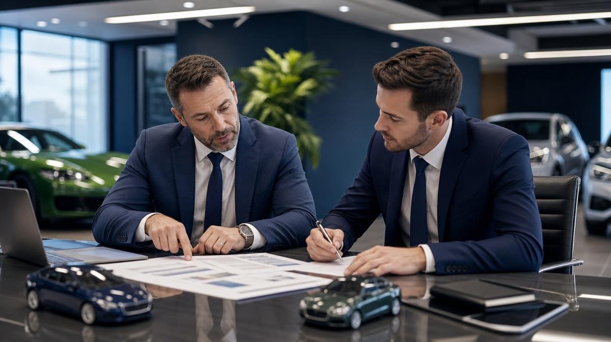 Concessionária recebendo leads via WhatsApp com equipe e painel de monitoramento da Odisseia