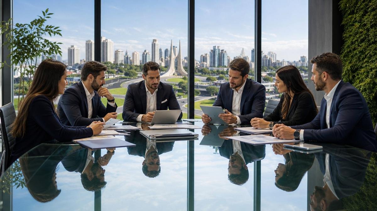 Gestor comercial em Curitiba analisando conversas de WhatsApp e métricas de conversão do mercado automotivo